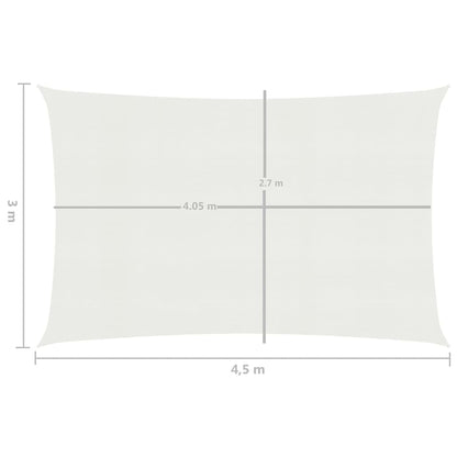 Zonnezeil 160 G/M² 3X4,5 M Hdpe Wit 4.5 x 3 m