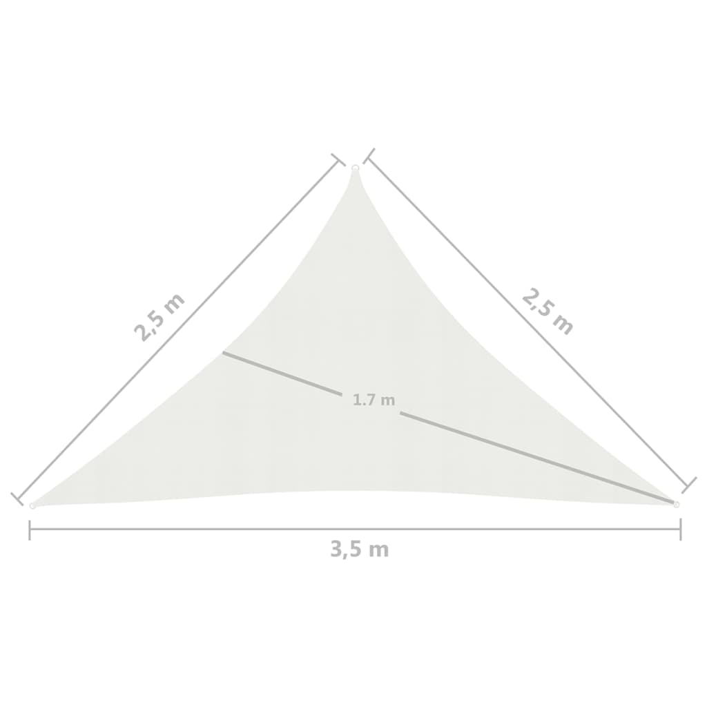 Zonnezeil 160 G/M² 2,5X2,5X3,5 M Hdpe Wit 2.5 x 2.5 x 3.5 m