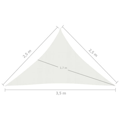 Zonnezeil 160 G/M² 2,5X2,5X3,5 M Hdpe Wit 2.5 x 2.5 x 3.5 m