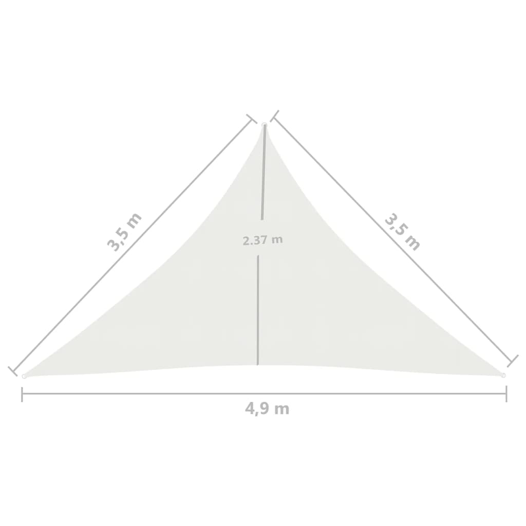 Zonnezeil 160 G/M² 3,5X3,5X4,9 M Hdpe Wit 3.5 x 3.5 x 4.9 m
