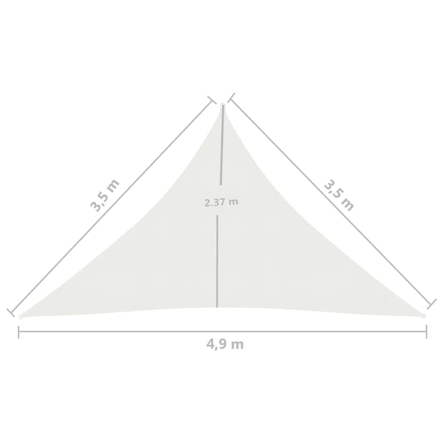Zonnezeil 160 G/M² 3,5X3,5X4,9 M Hdpe Wit 3.5 x 3.5 x 4.9 m