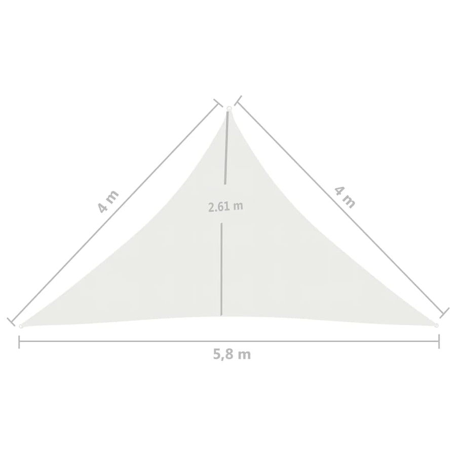 Zonnezeil 160 G/M² 4X4X5,8 M Hdpe Wit 4 x 4 x 5.8 m