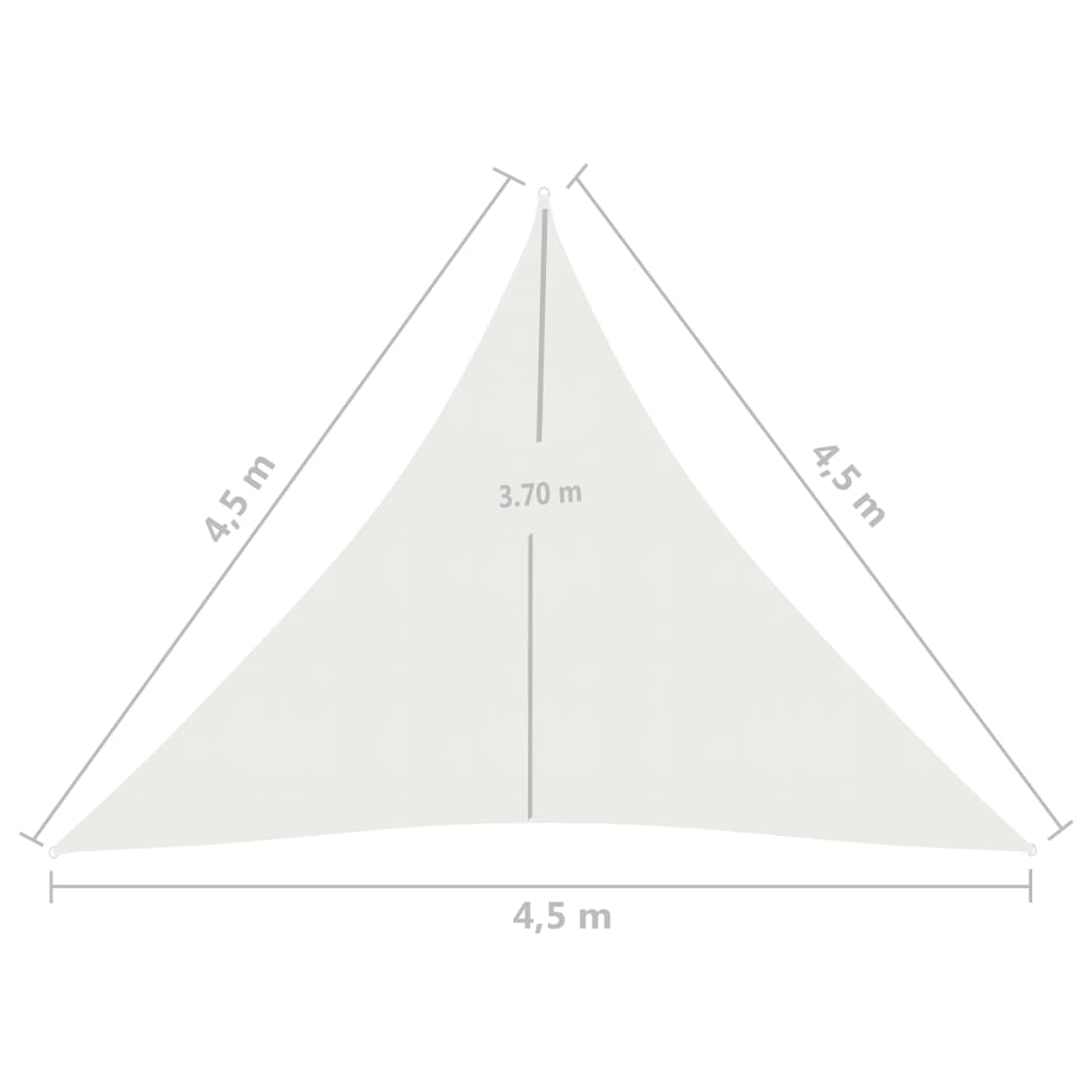 Zonnezeil 160 G/M² 4,5X4,5X4,5 M Hdpe Wit 4.5 x 4.5 x 4.5 m