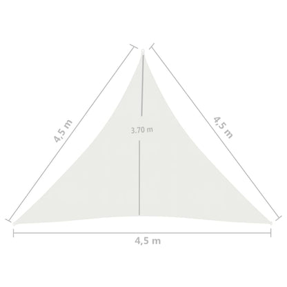 Zonnezeil 160 G/M² 4,5X4,5X4,5 M Hdpe Wit 4.5 x 4.5 x 4.5 m