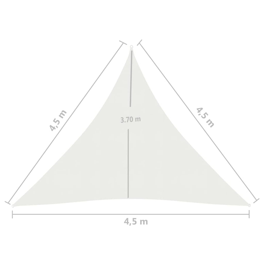 Zonnezeil 160 G/M² 4,5X4,5X4,5 M Hdpe Wit 4.5 x 4.5 x 4.5 m