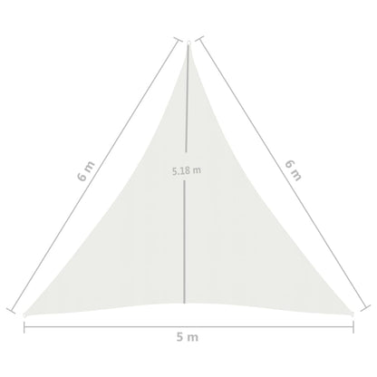 Zonnezeil 160 G/M² Hdpe Wit 5 x 6 x 6 m