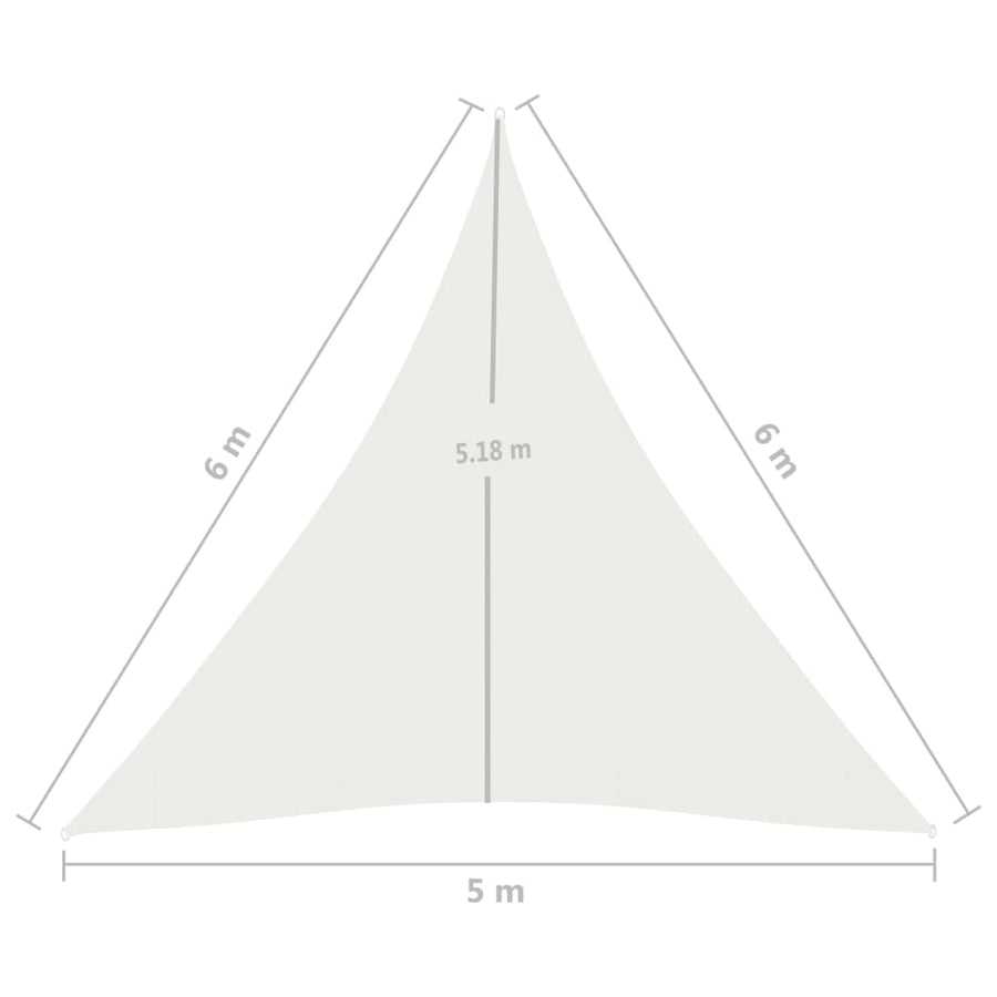 Zonnezeil 160 G/M² Hdpe Wit 5 x 6 x 6 m