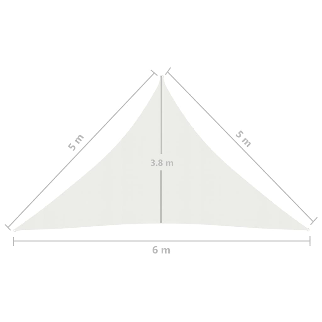Zonnezeil 160 G/M² Hdpe Wit 5 x 5 x 6 m