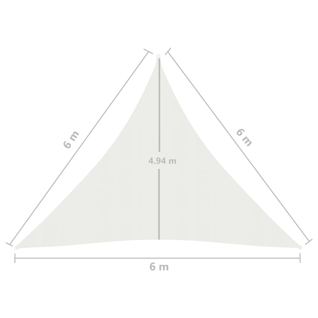 Zonnezeil 160 G/M² 6X6X6 M Hdpe Wit 6 x 6 x 6 m