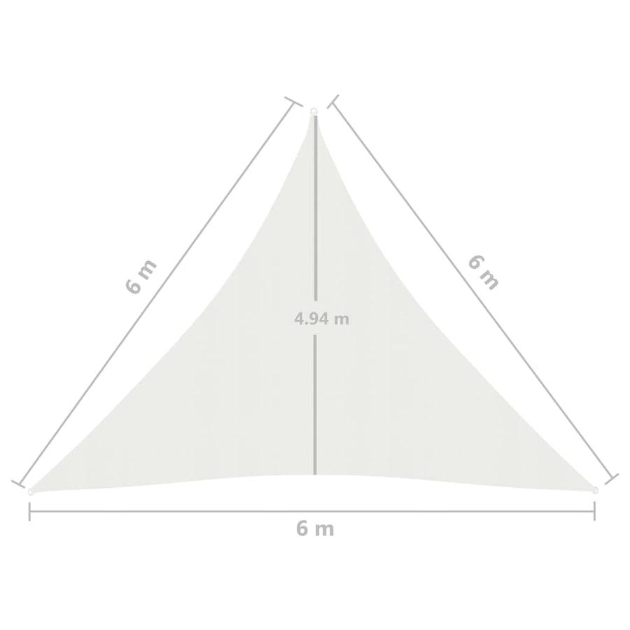 Zonnezeil 160 G/M² 6X6X6 M Hdpe Wit 6 x 6 x 6 m