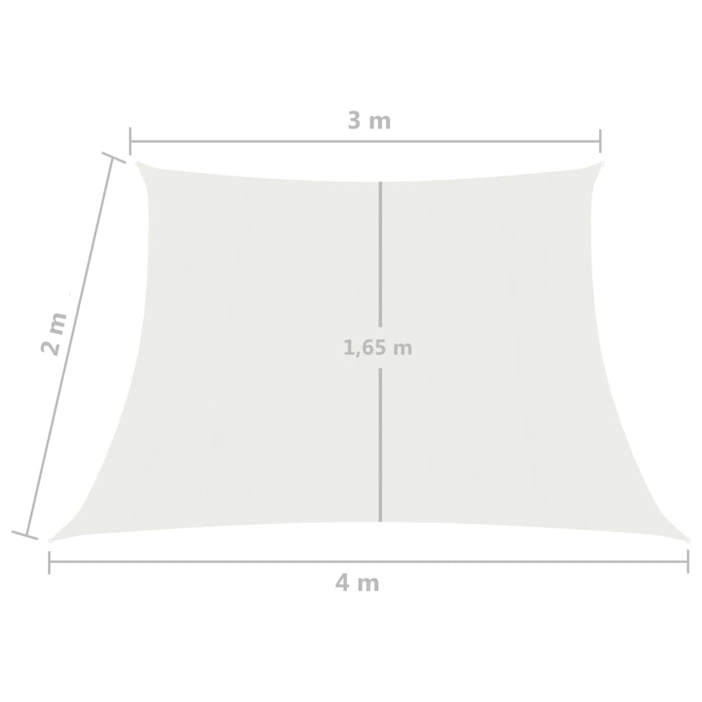 Zonnezeil 160 G/M² Hdpe 3/4 x 2 m Wit