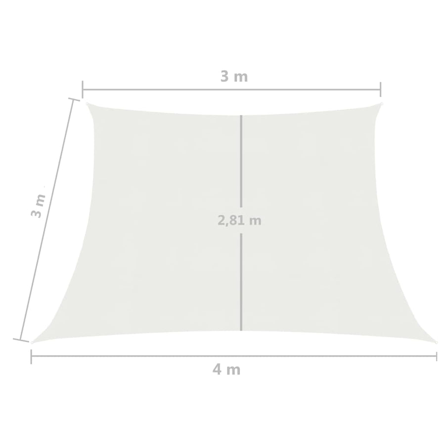 Zonnezeil 160 G/M² Hdpe 3/4 x 3 m Wit