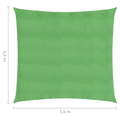 Zonnezeil 160 g/m² 3,6x3,6 m HDPE lichtgroen 3.6 x 3.6 m Lichtgroen