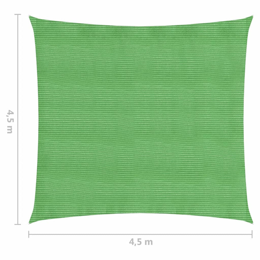 Zonnezeil 160 g/m² 4,5x4,5 m HDPE lichtgroen 4.5 x 4.5 m Lichtgroen