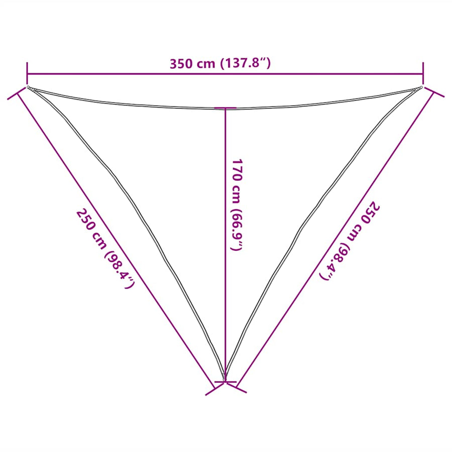 Zonnezeil 160 G/M² 2,5X2,5X3,5 M Hdpe Lichtgroen 2.5 x 2.5 x 3.5 m