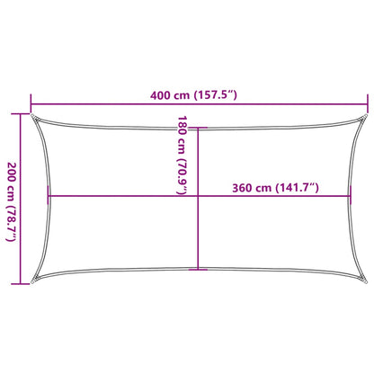 Zonnezeil 160 g/m² 2x4 m HDPE terracottakleurig