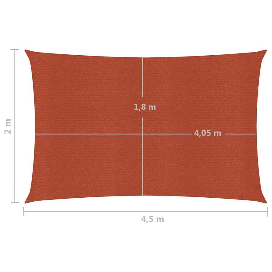 Zonnezeil 160 G/M² 2X4,5 M Hdpe Kleurig Terracotta 2 x 4.5 m