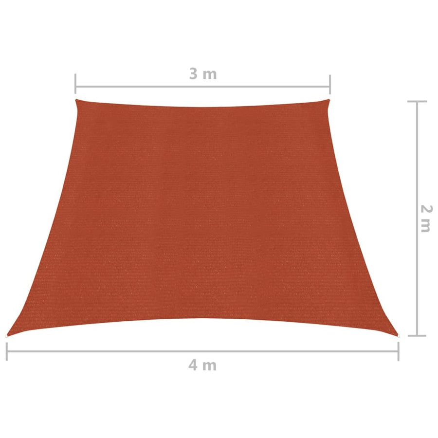 Zonnezeil 160 G/M² Hdpe Kleurig 3/4 x 2 m Terracotta
