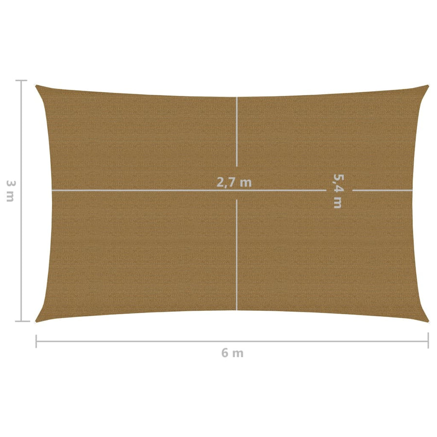 Zonnezeil 160 G/M² 3X6 M Hdpe Taupe