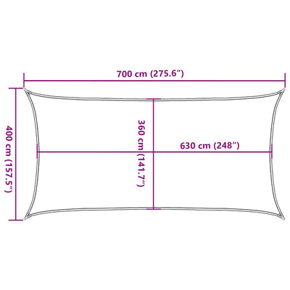 Zonnezeil 160 G/M² Hdpe Taupe 4 x 7 m