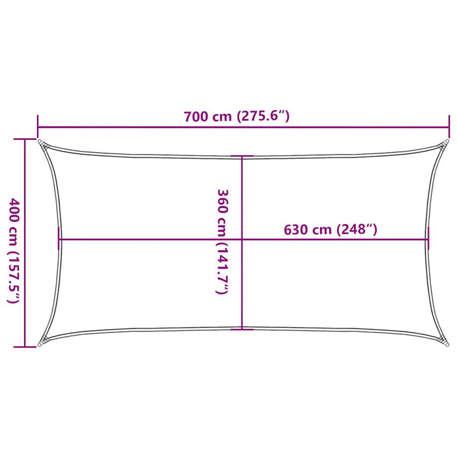 Zonnezeil 160 G/M² Hdpe Taupe 4 x 7 m