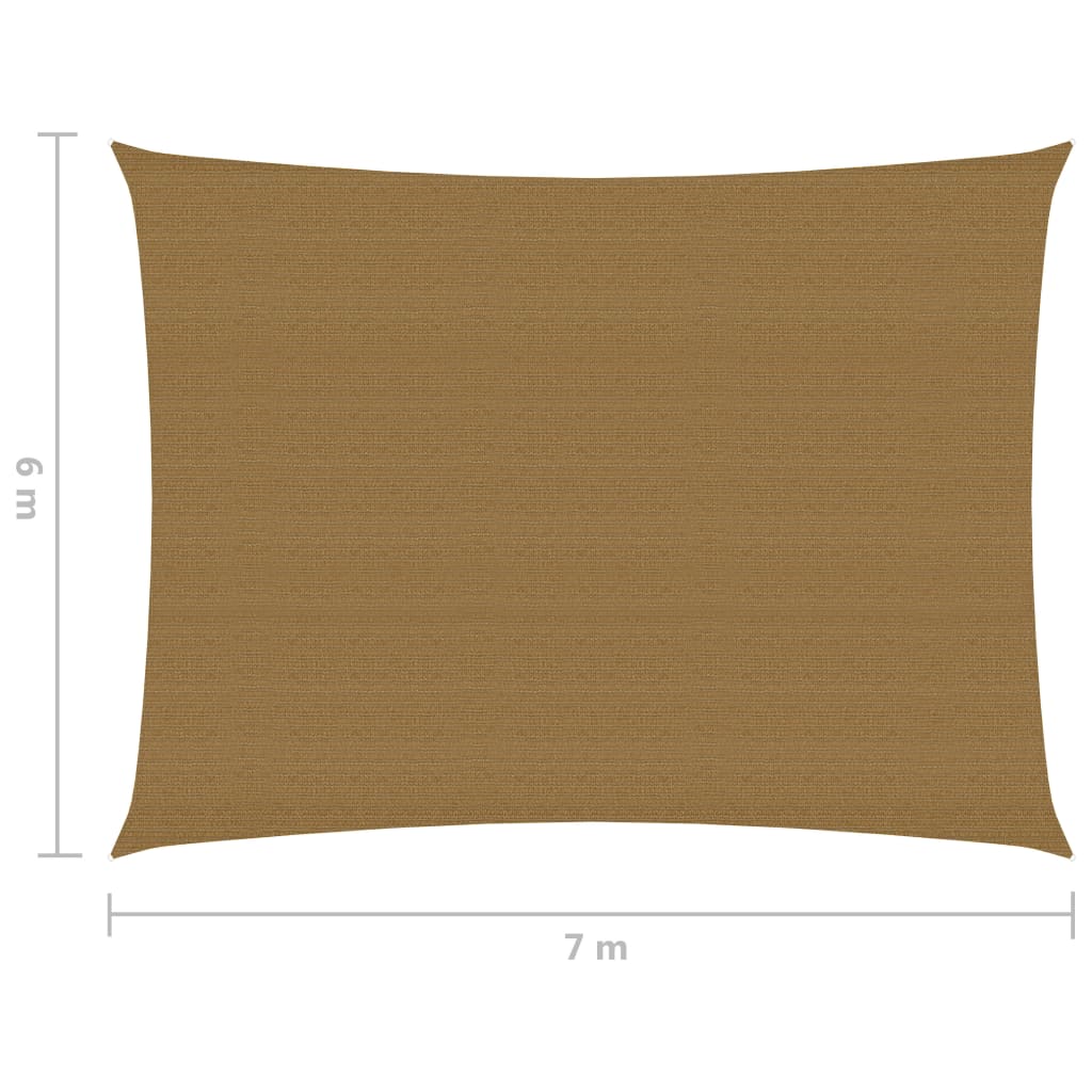 Zonnezeil 160 G/M² 6X7 M Hdpe Taupe