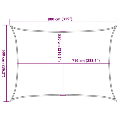 Zonnezeil 160 G/M² Hdpe Taupe 6 x 8 m
