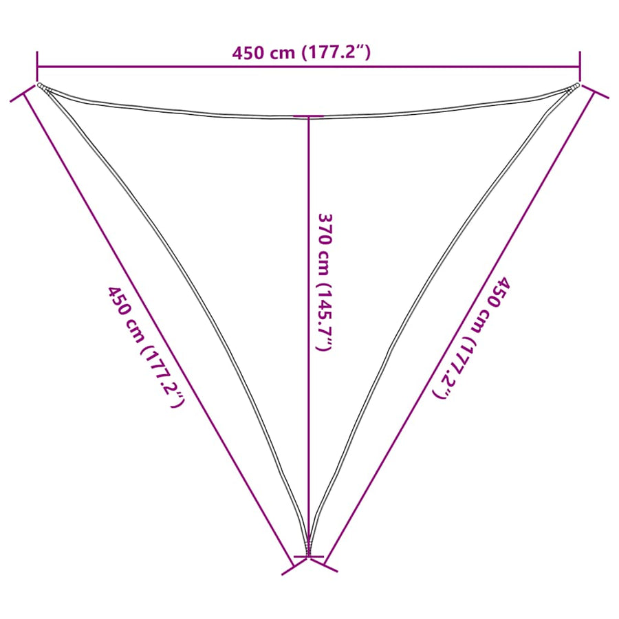 Zonnezeil 160 G/M² 4,5X4,5X4,5 M Hdpe Taupe 4.5 x 4.5 x 4.5 m