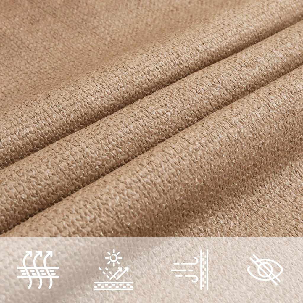 Zonnezeil 160 G/M² Hdpe Taupe 6 x 6 x 6 m