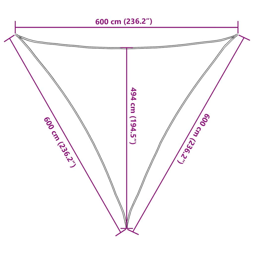 Zonnezeil 160 G/M² Hdpe Taupe 6 x 6 x 6 m