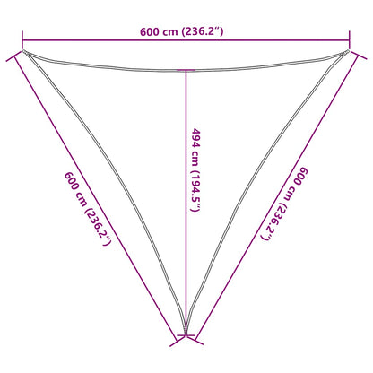 Zonnezeil 160 G/M² Hdpe Taupe 6 x 6 x 6 m