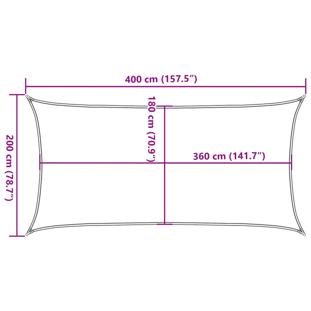 Zonnezeil 160 g/m² 2x4 m HDPE donkergroen