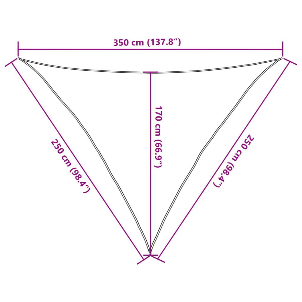 Zonnezeil 160 g/m² 2,5x2,5x3,5 m HDPE donkergroen