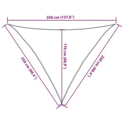 Zonnezeil 160 g/m² 2,5x2,5x3,5 m HDPE donkergroen