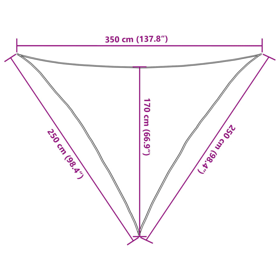Zonnezeil 160 g/m² 2,5x2,5x3,5 m HDPE donkergroen