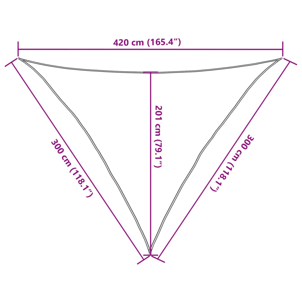 Zonnezeil 160 g/m² 3x3x4,2 m HDPE donkergroen