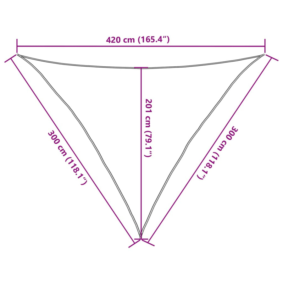 Zonnezeil 160 g/m² 3x3x4,2 m HDPE donkergroen