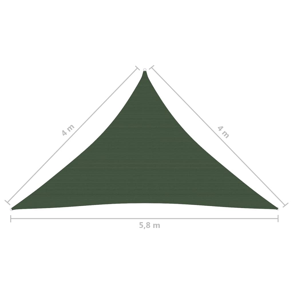 Zonnezeil 160 G/M² 4X4X5,8 M Hdpe Donkergroen 4 x 4 x 5.8 m