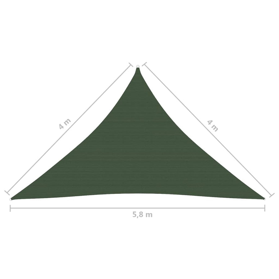 Zonnezeil 160 G/M² 4X4X5,8 M Hdpe Donkergroen 4 x 4 x 5.8 m