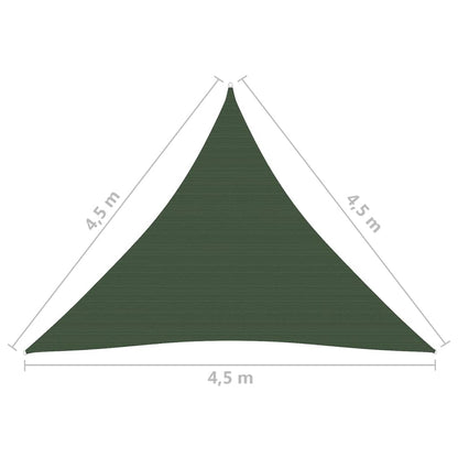 Zonnezeil 160 G/M² 4,5X4,5X4,5 M Hdpe Donkergroen 4.5 x 4.5 x 4.5 m