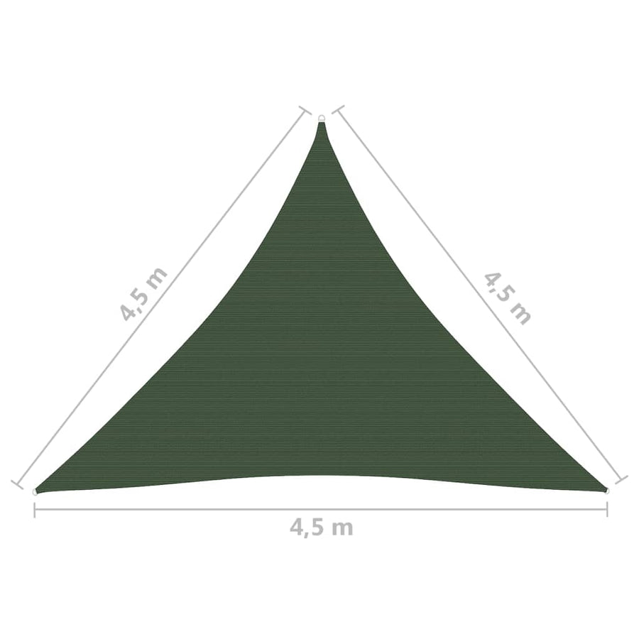 Zonnezeil 160 G/M² 4,5X4,5X4,5 M Hdpe Donkergroen 4.5 x 4.5 x 4.5 m