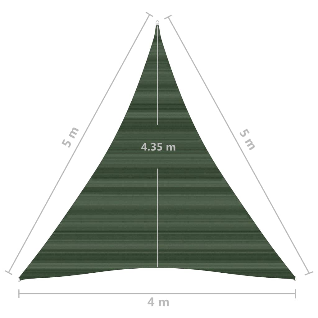 Zonnezeil 160 G/M² Hdpe Donkergroen 4 x 5 x 5 m