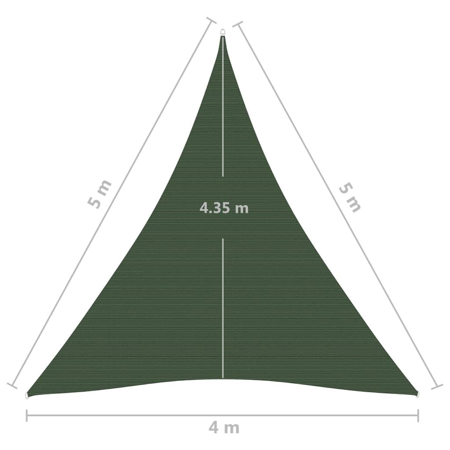 Zonnezeil 160 G/M² Hdpe Donkergroen 4 x 5 x 5 m