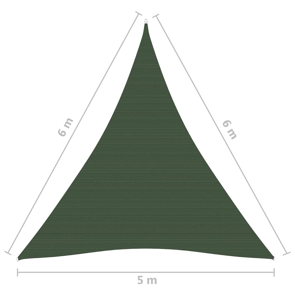 Zonnezeil 160 G/M² Hdpe Donkergroen 5 x 6 x 6 m