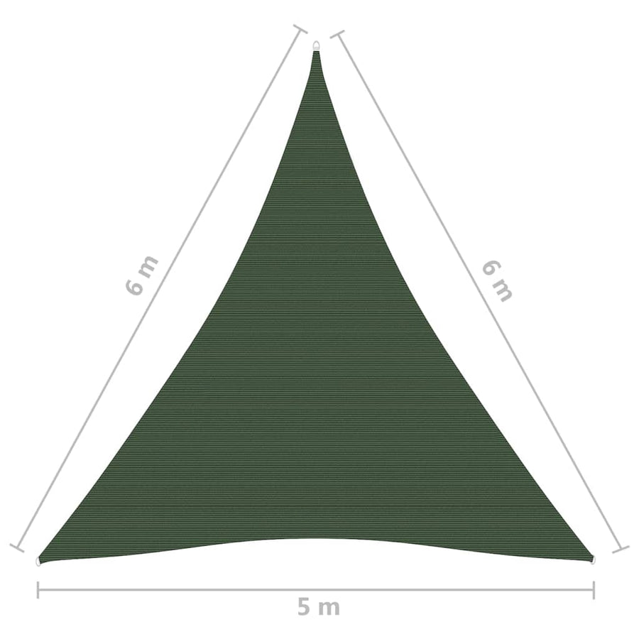 Zonnezeil 160 G/M² Hdpe Donkergroen 5 x 6 x 6 m