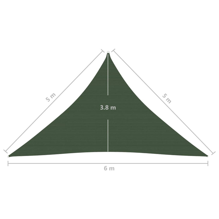 Zonnezeil 160 G/M² Hdpe Donkergroen 5 x 5 x 6 m