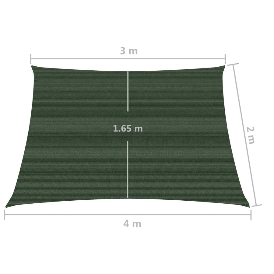 Zonnezeil 160 G/M² Hdpe 3/4 x 2 m Donkergroen