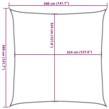 Zonnezeil 160 G/M² Vierkant 3,6X3,6 M Hdpe Blauw 3.6 x 3.6 m