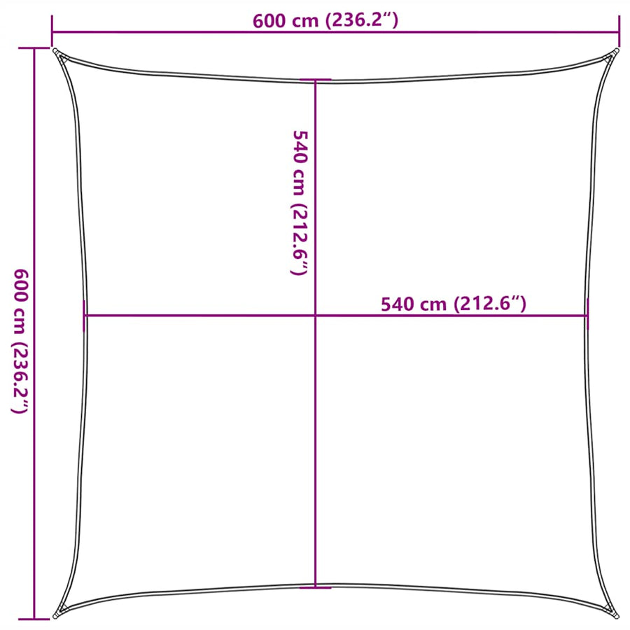 Zonnezeil 160 G/M² Vierkant Hdpe Blauw 6 x 6 m