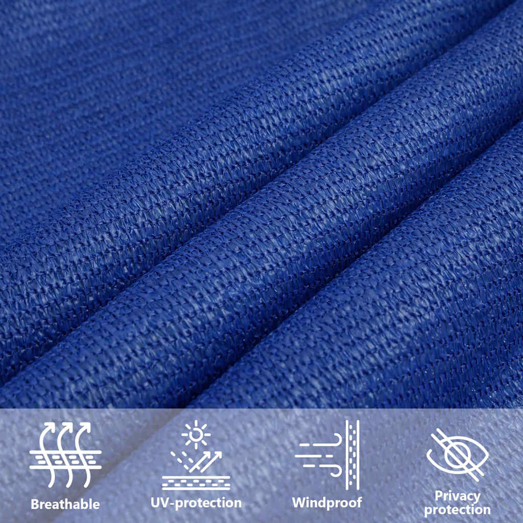 Zonnezeil 160 G/M² Vierkant Hdpe Blauw 6 x 6 m